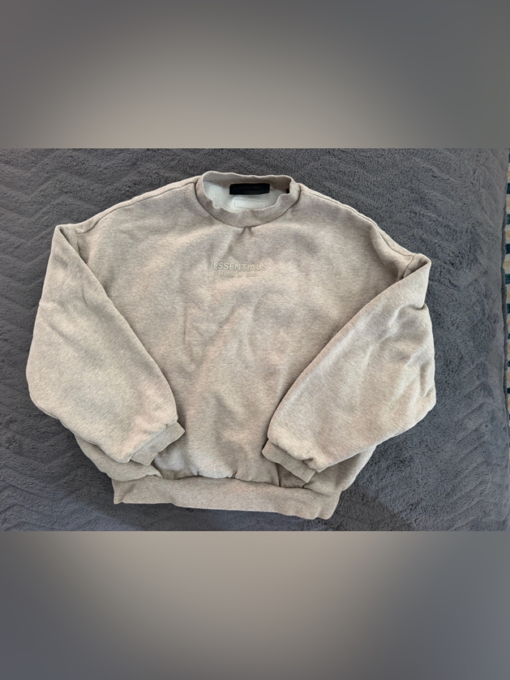 Fear of God Essentials Crewneck Sweatshirt in Light Taupe with pockets - small